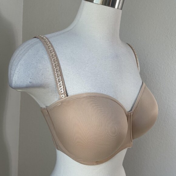 Le Mystere Bra Womens 34DDD/F Natural Soiree Strapless 9756 Convertible Multiway - Picture 2 of 12